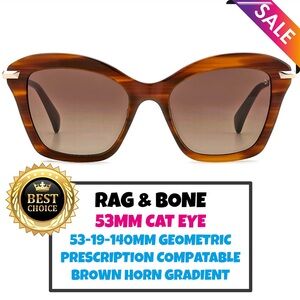 Rag & Bone 53MM Cat Eye Sunglasses BROWN GRADIENT